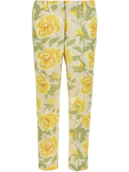  Kenzo Peonies-print Trousers - Neutrals 