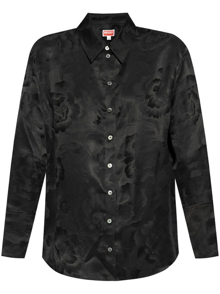  Kenzo Peonies Shirt - Black 
