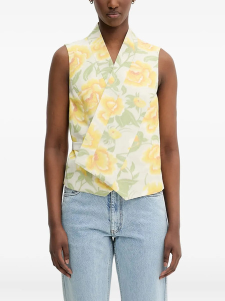  Kenzo Kenzo Peonies Sleeveless Top - White 