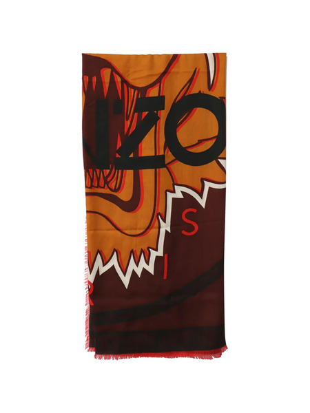  Kenzo Pre-owned Tiger-embellishment Scarf - Brown 