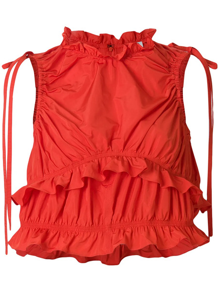  Kenzo Ruffle Crop Top - Red 