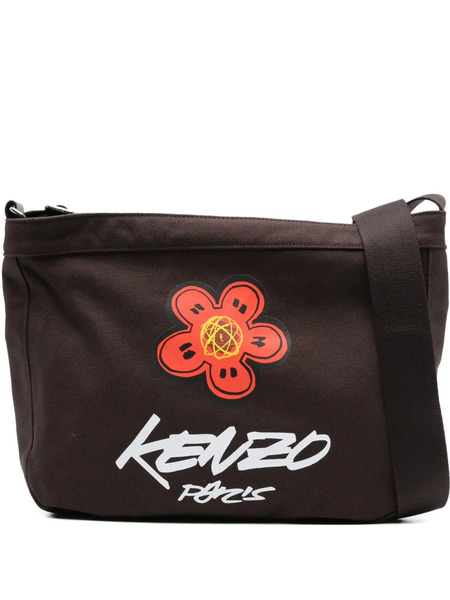  Kenzo Slogan-print Shoulder Bag - Brown 