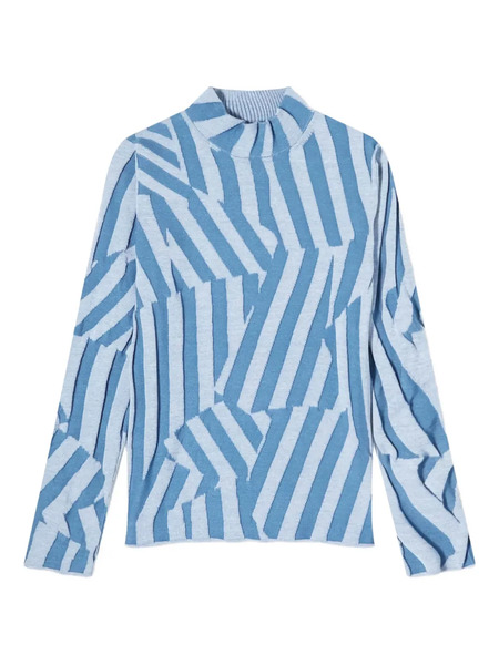  Kenzo Stripe-pattern High-neck Sweater - Blue 