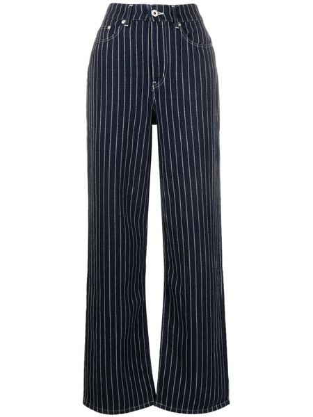  Kenzo Stripe-print Straight-leg Trousers - Blue 
