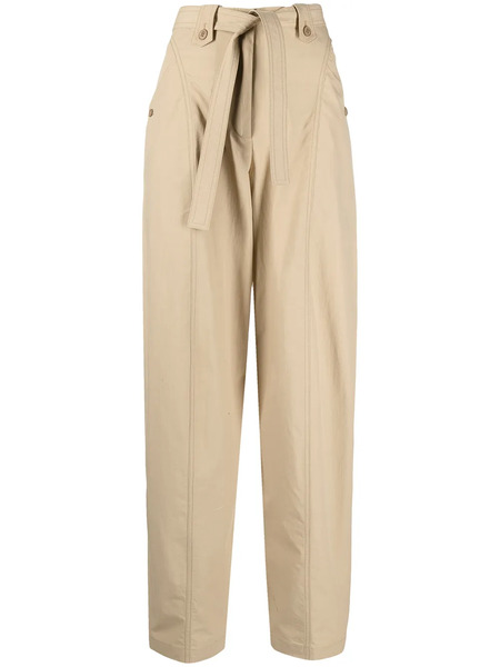  Kenzo Tied-waist Cropped Trousers - Neutrals 
