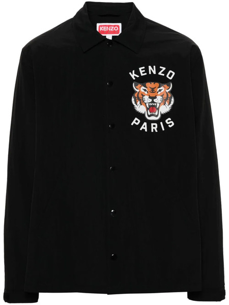  Kenzo Tiger-print Water-repellent Jacket - Black 