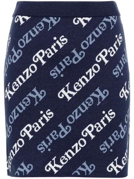  Kenzo Verdy Logo-intarsia Miniskirt - Blue 