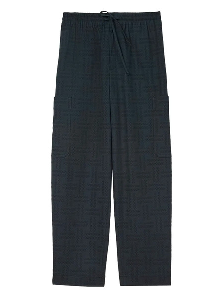  Kenzo Weave Cargo Pocket Patterned Jogger Trousers - Black 