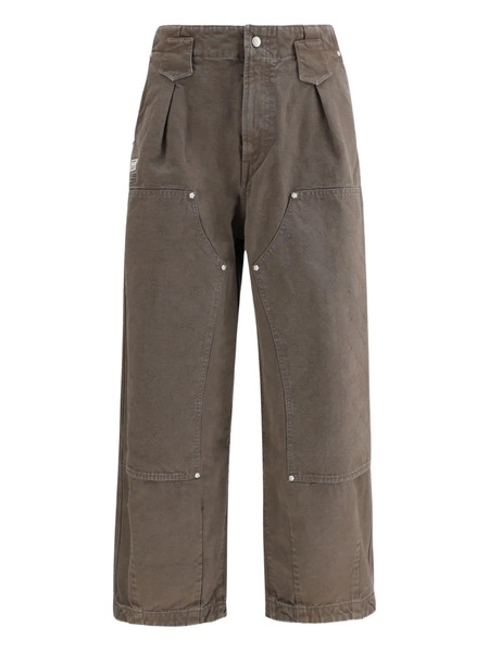  Kenzo Weave Double Knee Trousers - Brown 