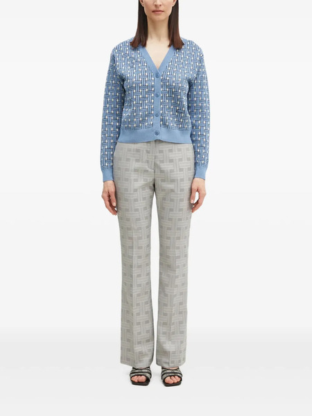  Kenzo Weave Flared Trousers - Grey 