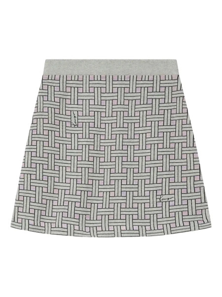  Kenzo Weave Logo-detail Mini Skirt - Grey 