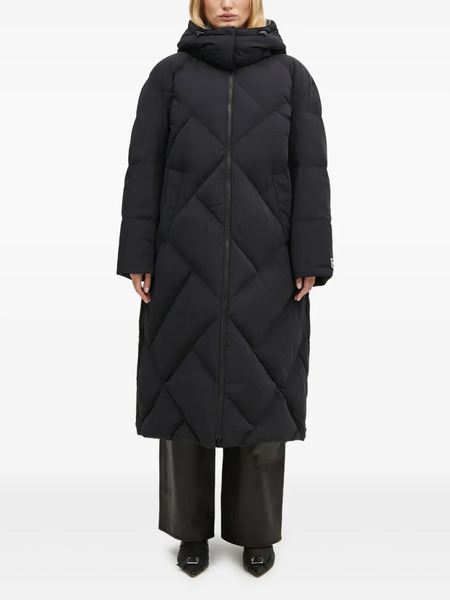 Kenzo Weave Long Down Coat - Black 