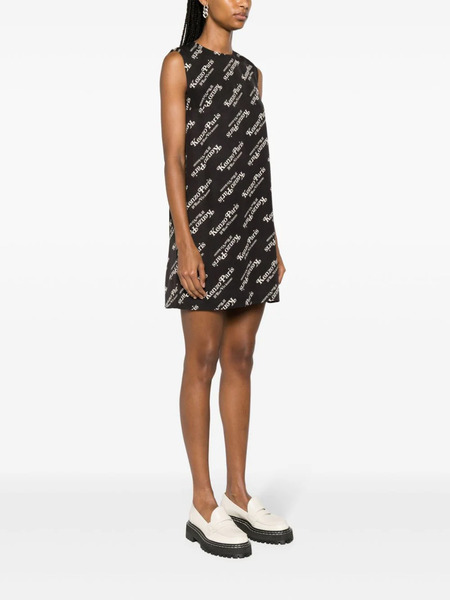  Kenzo X Verdy Monogram-pattern Minidress - Black 