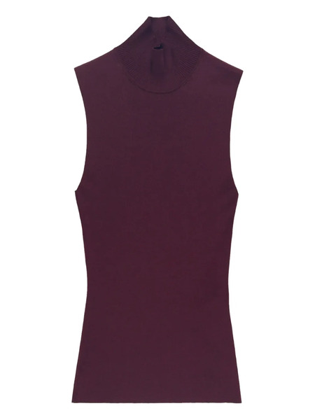  Khaite Benita Ribbed Turtleneck Top - Red 