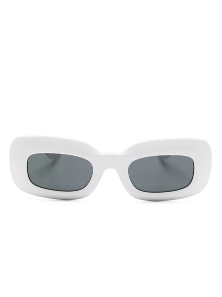  Khaite 1966c Rectangle-frame Sunglasses - White 