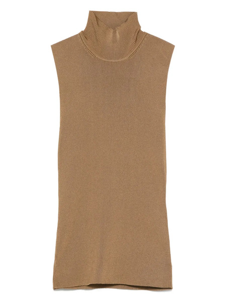  Khaite High Neck Top - Brown 