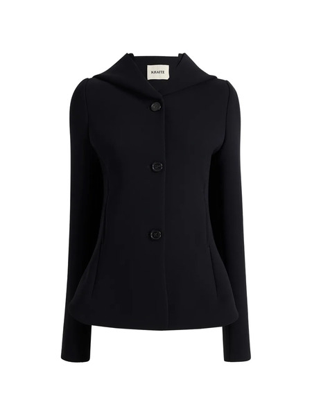  Khaite Hooded Button Jacket - Black 