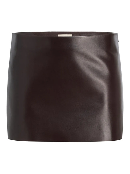 Khaite Jett Lambskin Mini Skirt - Brown 