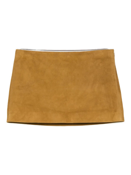  Khaite Jett Suede Mini Skirt - Brown 