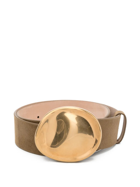  Khaite Keefe Suede Antique-gold Belt - Brown 