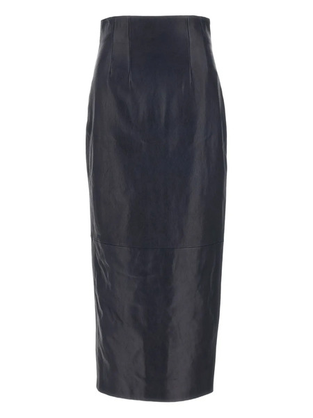  Khaite Leather Pencil Skirt - Blue 