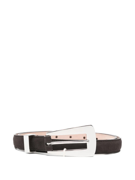  Khaite Lucca Suede Belt - Brown 