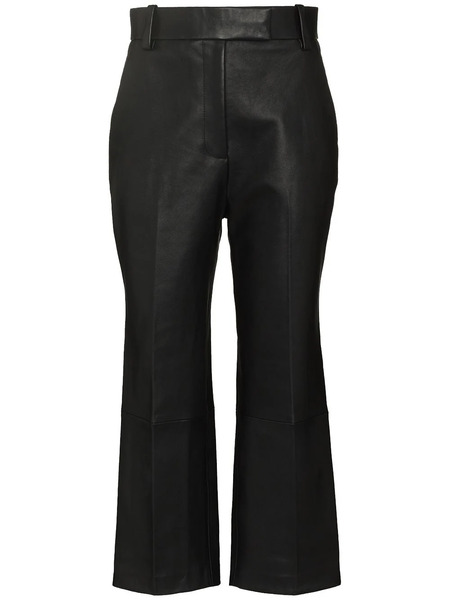  Khaite Melie Cropped Leather Trousers - Black 