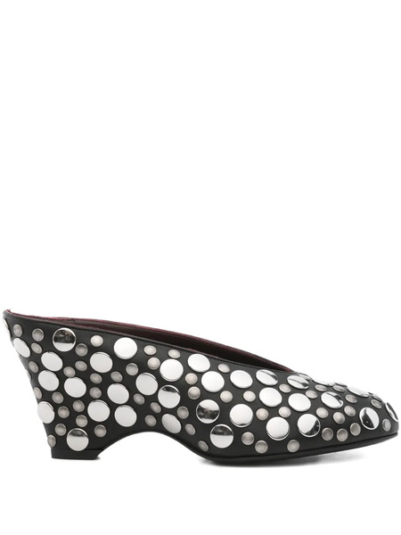  Khaite 70mm Cloak Metallic-studded Heeled Mules - Black 