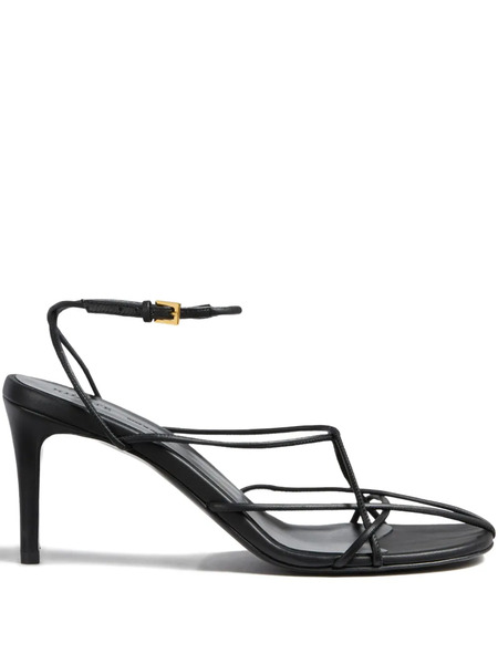  Khaite 75mm Loulou Leather Sandals - Black 