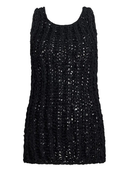  Khaite Openwork Evita Top - Black 