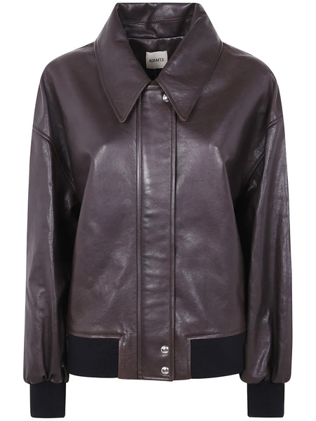  Khaite Pointed Collar Sheepskin Jacket - Brown 