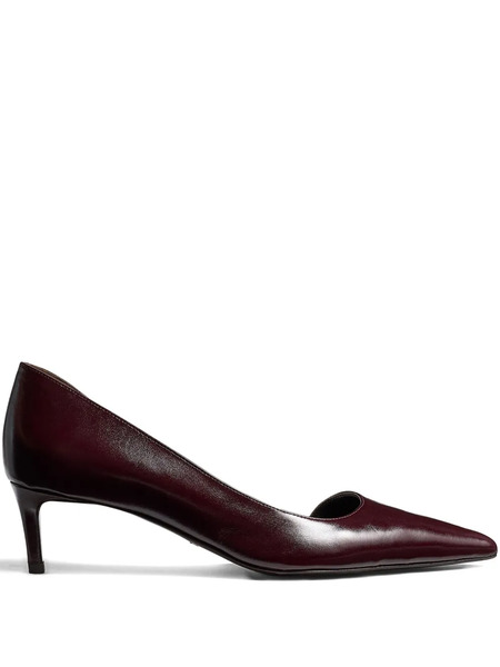  Khaite Pointed Toe Kitten Heel Pumps - Red 