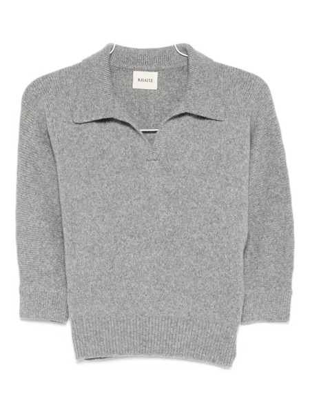  Khaite Polo-neck Cashmere Sweater - Grey 