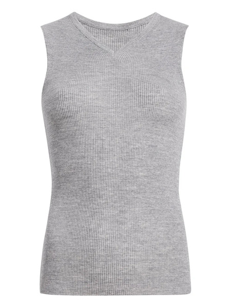  Khaite Renato Ribbed Top - Grey 