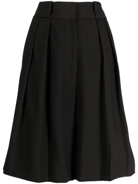  Khaite Rillo Wide-leg Pleated Shorts - Brown 