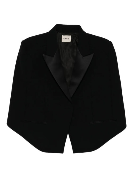  Khaite Satin-lapel Cropped Jacket - Black 
