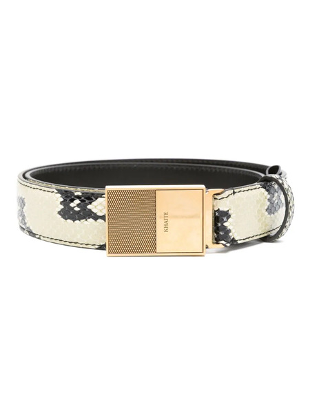  Khaite Snakeskin-effect Belt - Black 