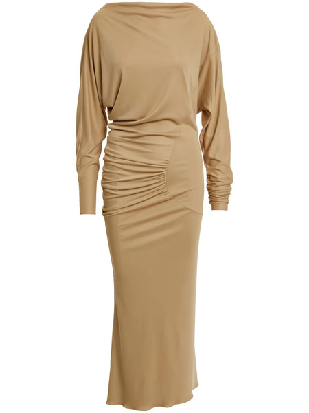  Khaite The Oron Ruched Maxi Dress - Neutrals 