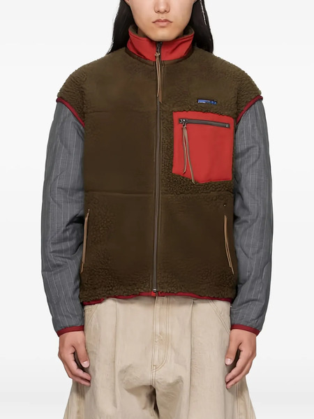  Khoki Panelled Zip-up Jacket - Brown 