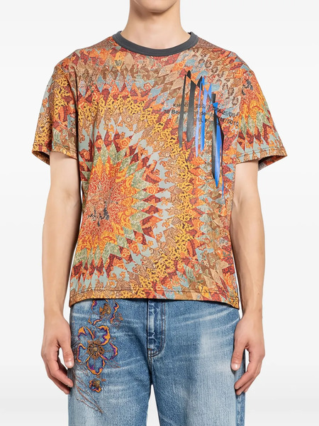  Khoki Patchwork-print T-shirt - Orange 