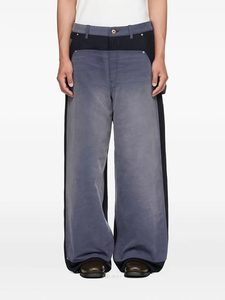  Khoki Pinstripe Panelled Trousers - Blue 