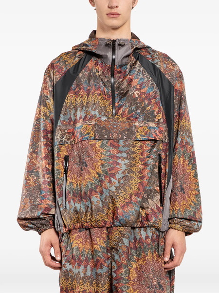  Khoki Spliced Shoulder Panels Hooded Jacket - Brown 