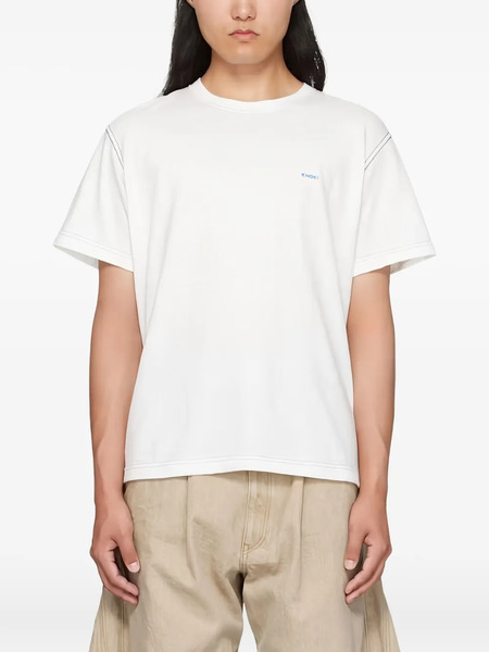  Khoki Topstitch Graphic-print T-shirt - White 