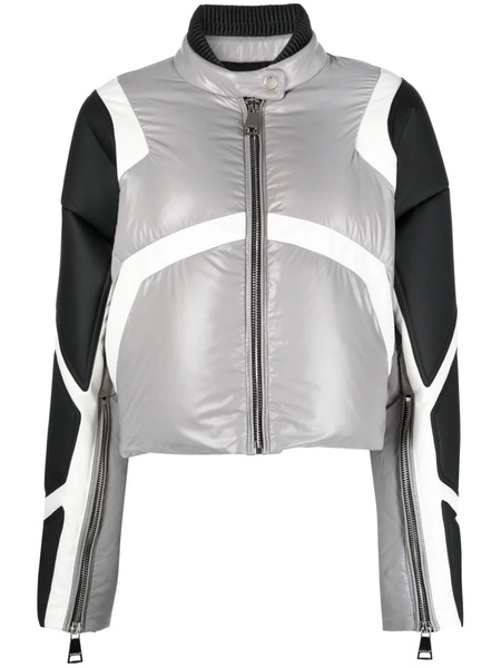  Khrisjoy Khris Crop Biker Puffer Jacket - Grey 