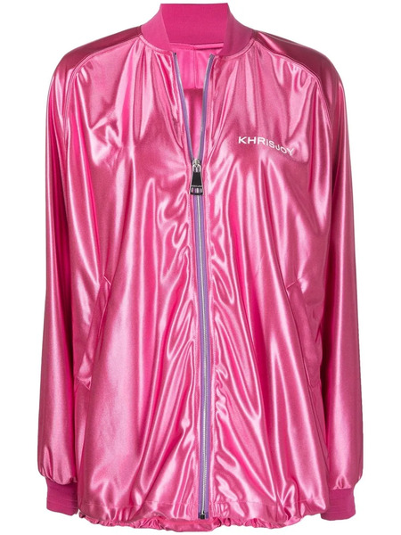  Khrisjoy Logo-print Metallic Bomber Jacket - Pink 