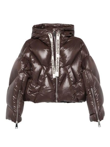  Khrisjoy Quilted Hooded Jacket - Brown 