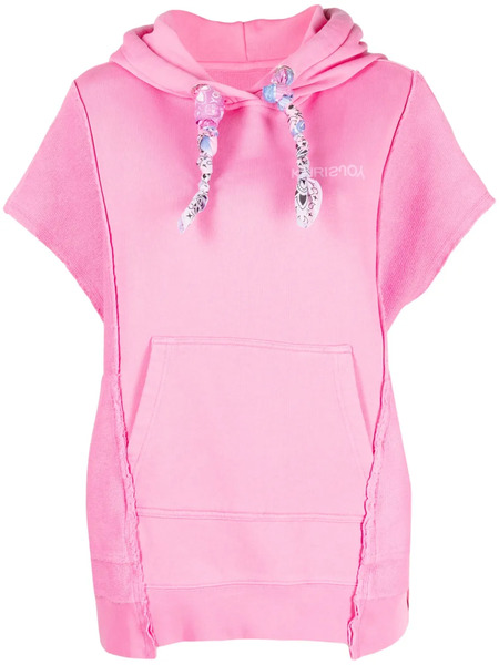  Khrisjoy Sleeveless Cotton Hoodie - Pink 