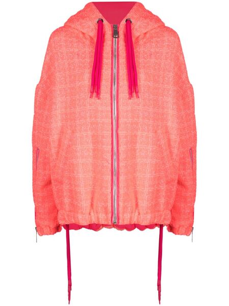  Khrisjoy Tweed Drawstring Hood Jacket - Pink 