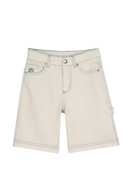  Kids Around Contrast-stitch Shorts - Neutrals 