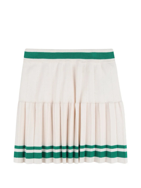  Kids Around Striped Pleated Mini Skirt - Neutrals 